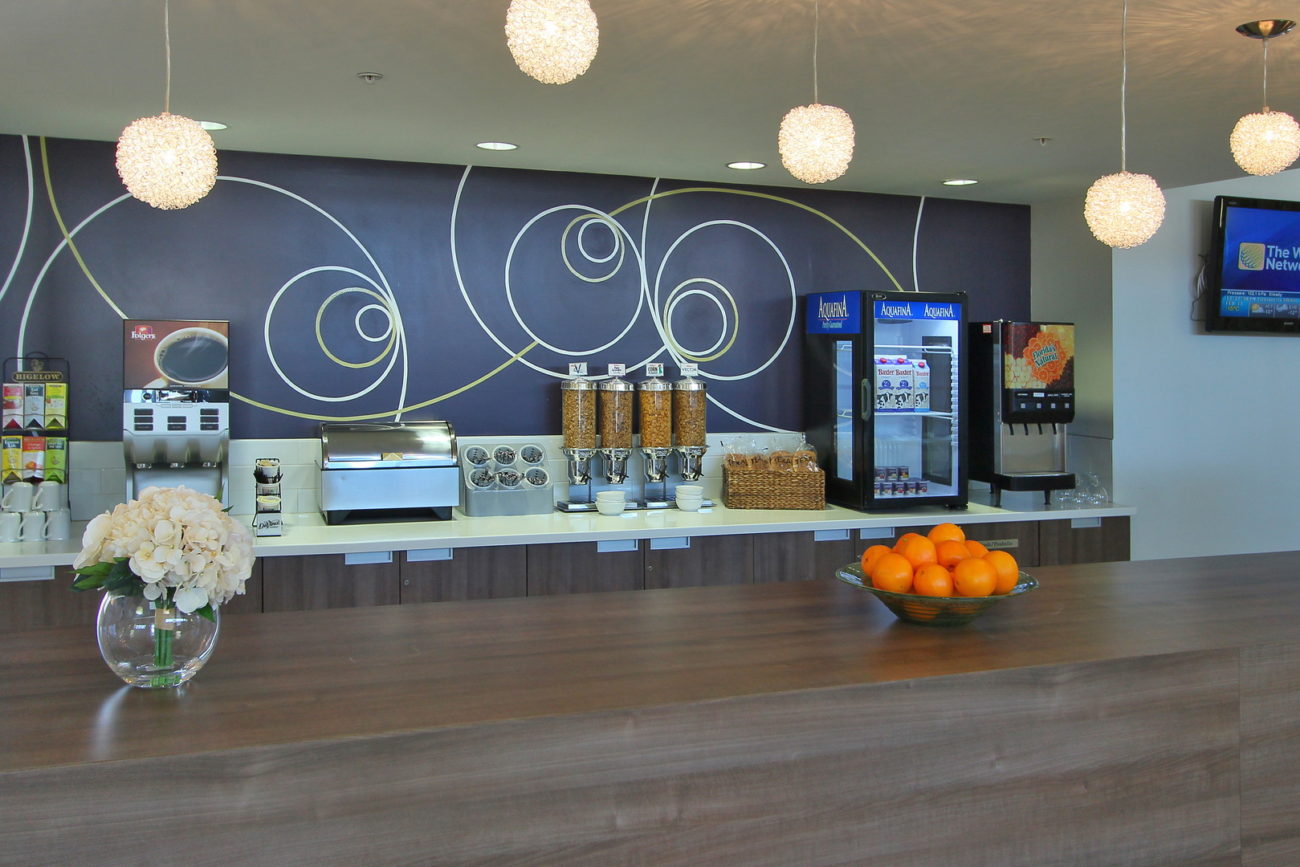 Complimentary Breakfast bar at the Rodd Moncton New Brunswick